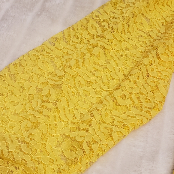 Avon Yellow Lace Sleeve Top - Picture 5 of 16